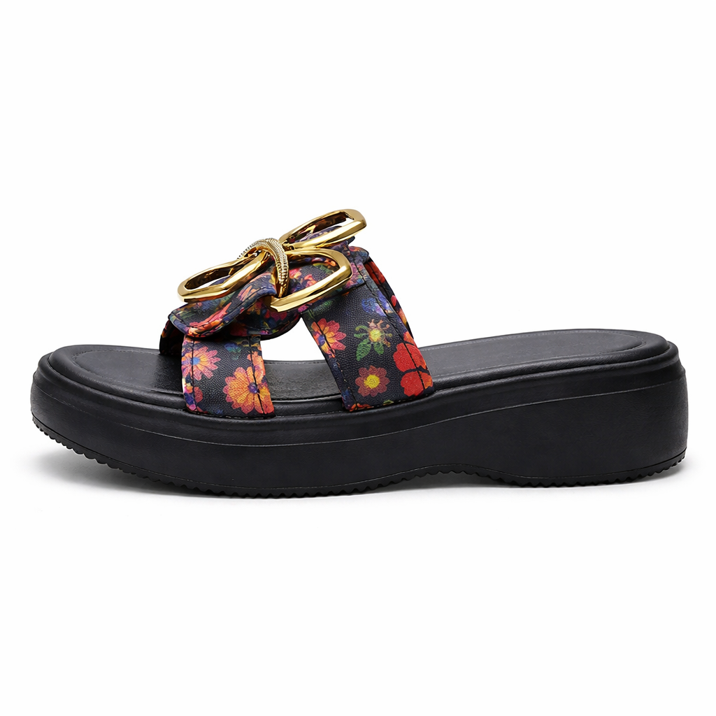 Urban Walk Women EVR Comfort Slippers Floral Bow Style| Zee-258
