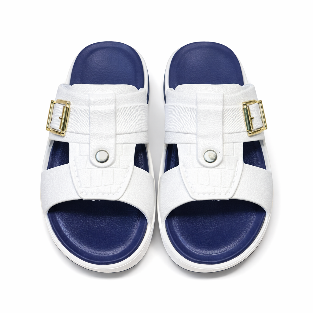 Premium EVR Dual-Buckle Comfort Slides with Cushioned Footbed|ZEE-5033