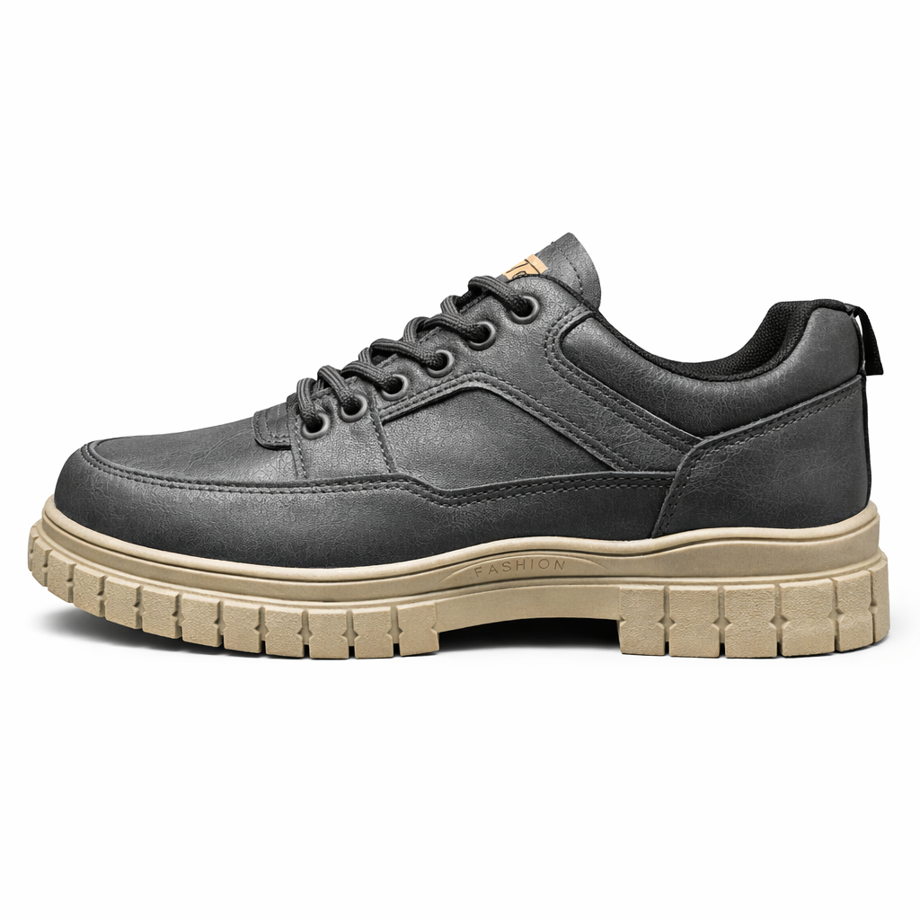 Men’s Premium Leather Casual Shoes with Chunky Sole – All-Day Comfort|H2