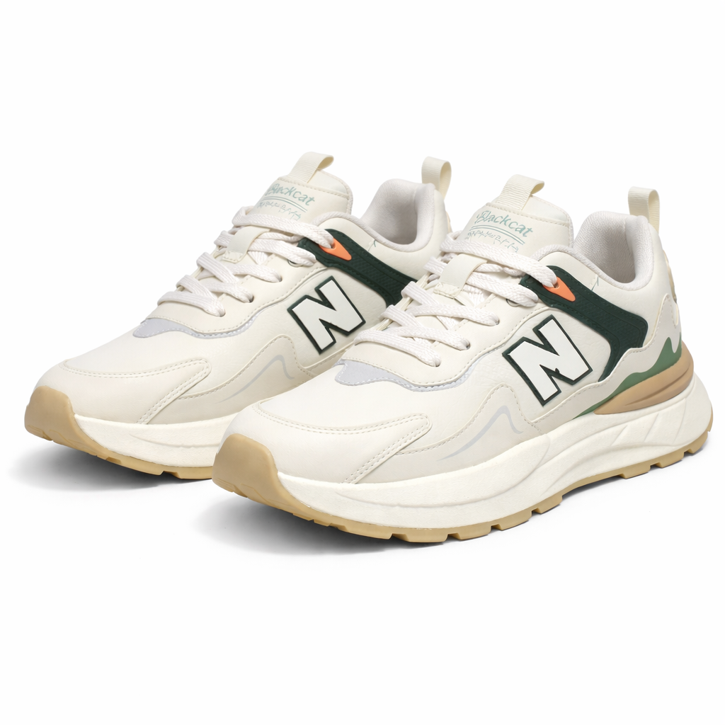 Men’s Lightweight White Sports Sneakers Lace-Up Comfort Shoes-N-8947
