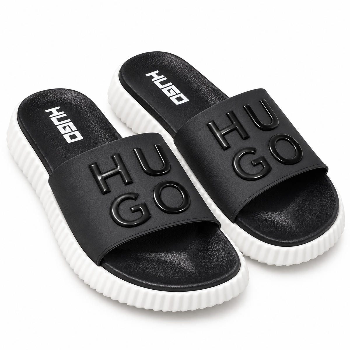 Men’s Black HUGO Slide Sandals – Premium Casual Slippers|NS-04