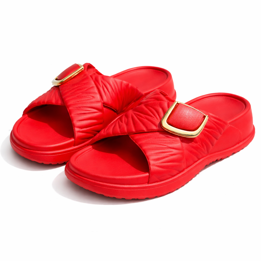 Urban Walk Women Quilted Buckle Slippers|GL-402