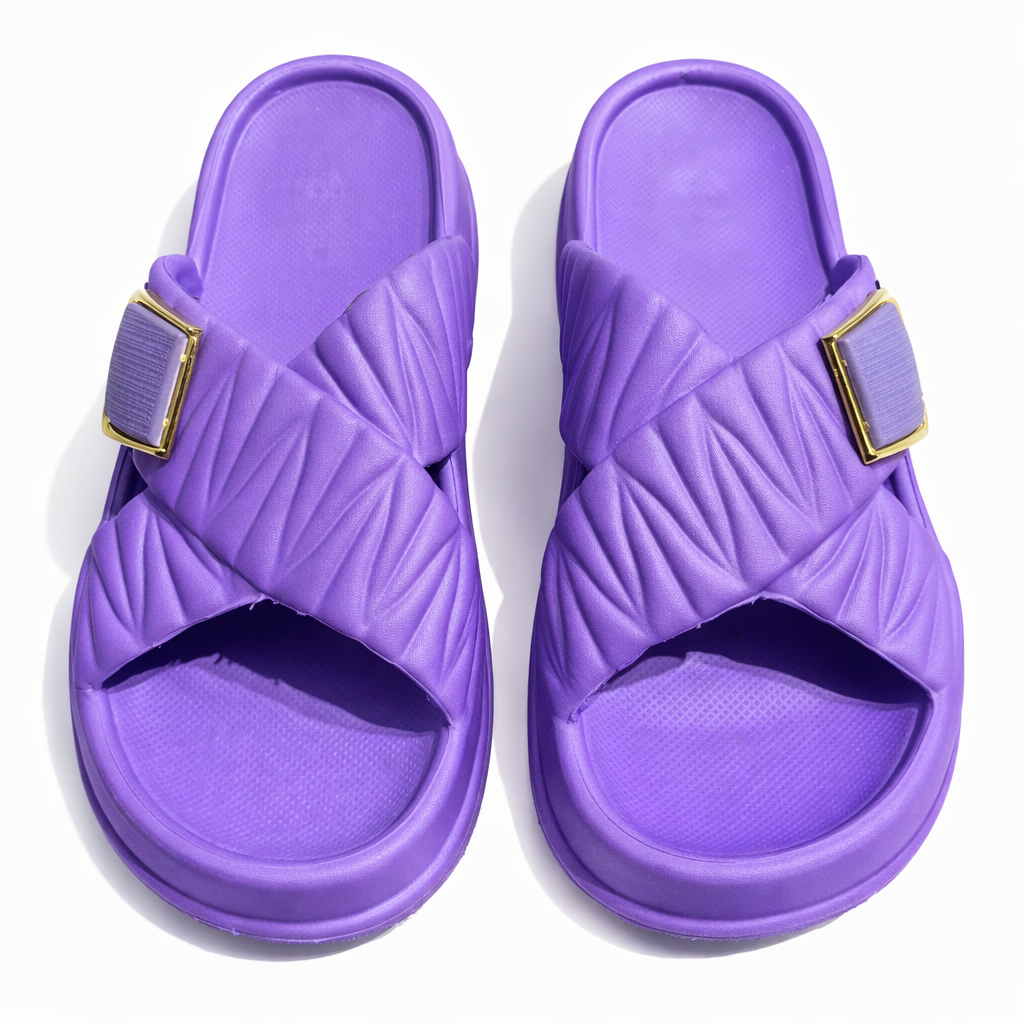 Urban Walk Women Quilted Buckle Slippers|GL-402