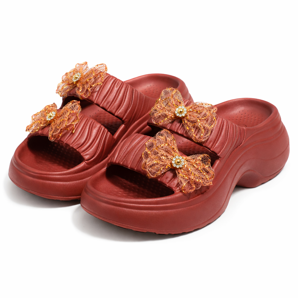 Urban Walk kids EVR Slippers with Bow|Yes-01