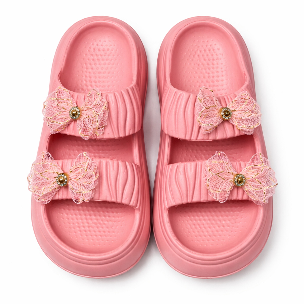 Urban Walk kids EVR Slippers with Bow|Yes-01