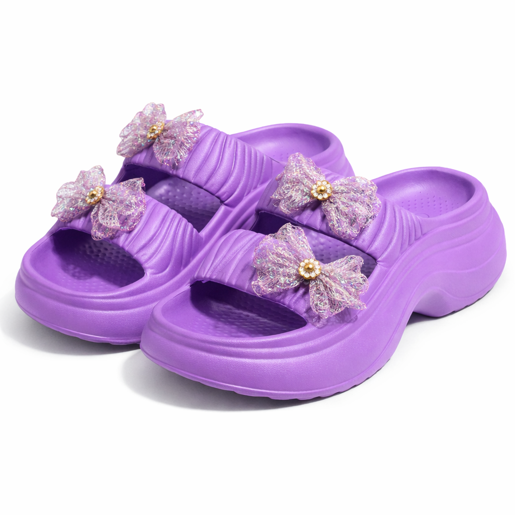 Urban Walk kids EVR Slippers with Bow|Yes-01
