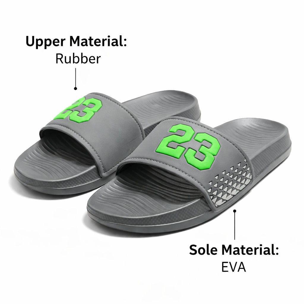 Men’s Black Slide Slipper with Red 23 Logo Comfortable EVR Slippers |Next-R39
