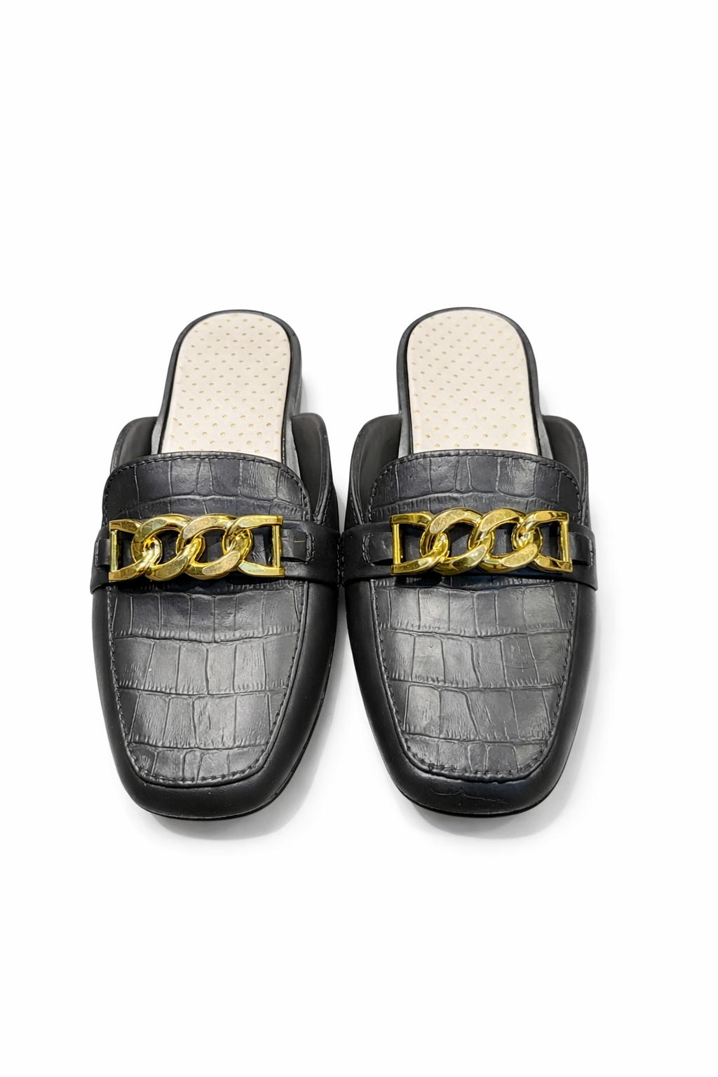 Premium PVC Chain Slip-On Mules|ZEE-344