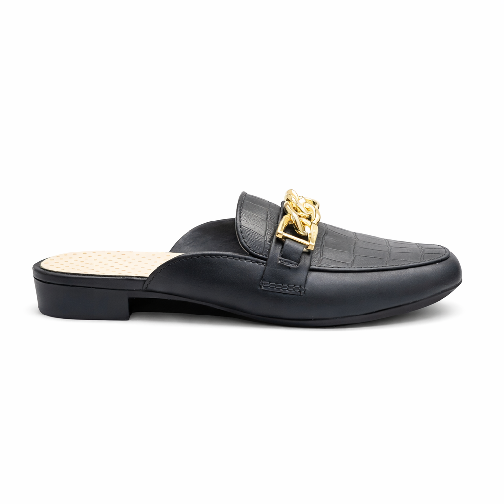 Premium PVC Chain Slip-On Mules|ZEE-344