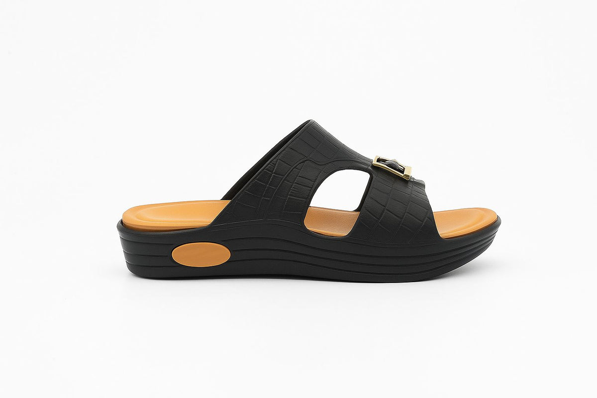 Men Arabic Style Comfort Slippers with Buckle | Soft Cushioned Sole|ZEE-5029