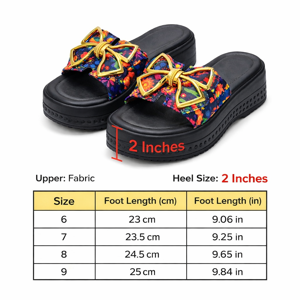 Urban Walk Women EVR Comfort Slippers Floral Bow Style| Zee-258