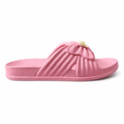 Women’s Soft Pink Bow Slides – Casual Slippers for Girls-SG555