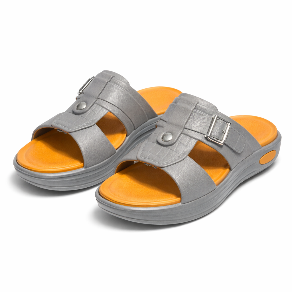 Premium EVR Dual-Buckle Comfort Slides with Cushioned Footbed|ZEE-5033