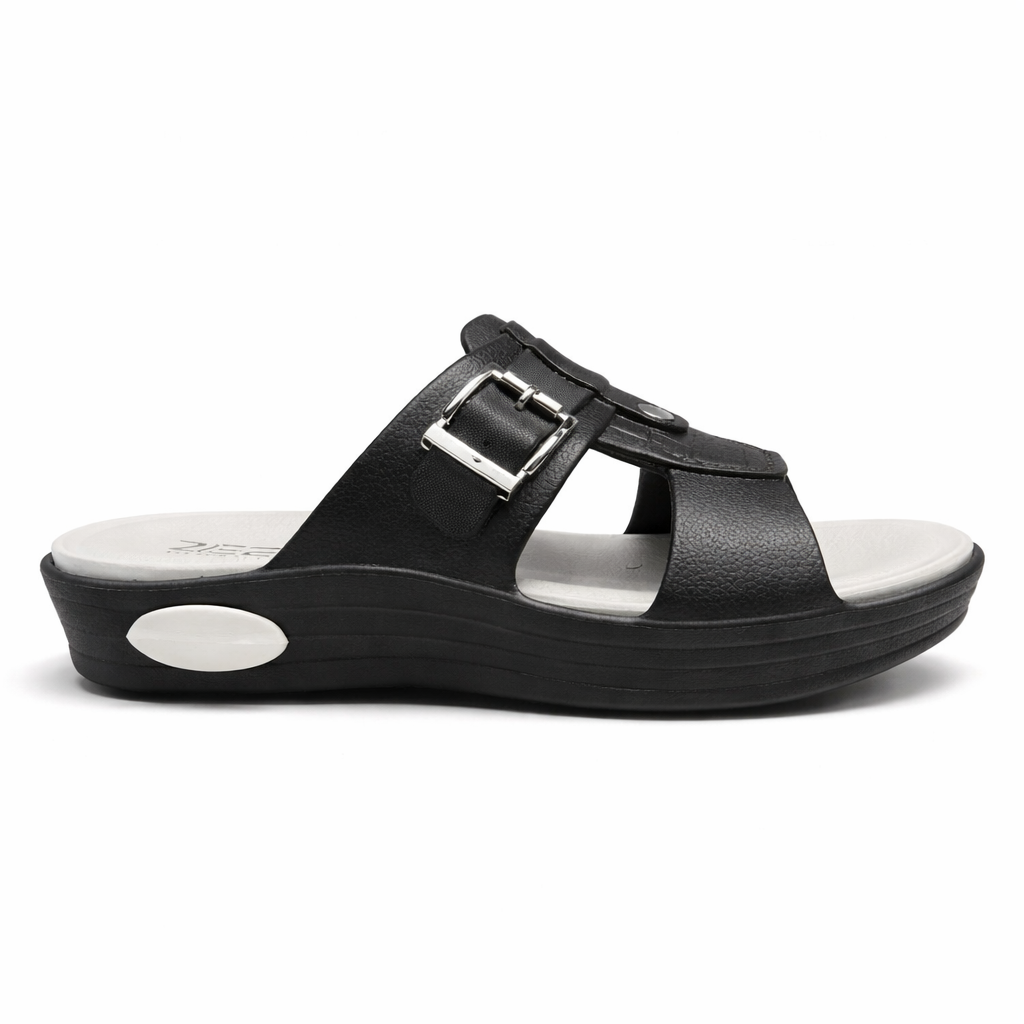 Premium EVR Dual-Buckle Comfort Slides with Cushioned Footbed|ZEE-5033