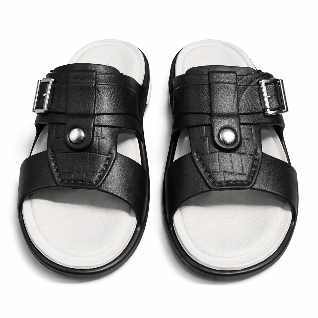 Premium EVR Dual-Buckle Comfort Slides with Cushioned Footbed|ZEE-5033