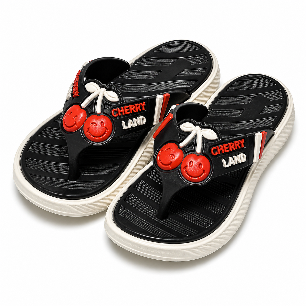 Cherry Land Kids' Smiley Face Platform Flip-Flops|SB-002
