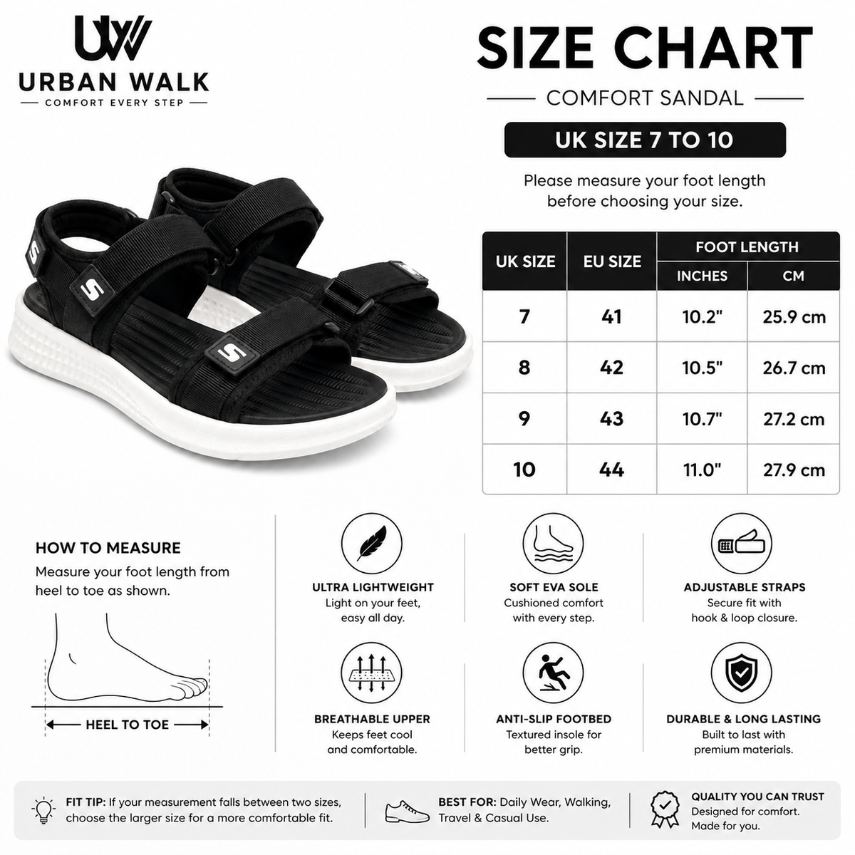 Urban Walk Comfort Trek Sandal – Ultra Soft EVA Memory Foam Sandal|Next-S111