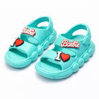 “Kids Barbie EVA comfort sandals for girls in aqua color – lightweight summer footwear