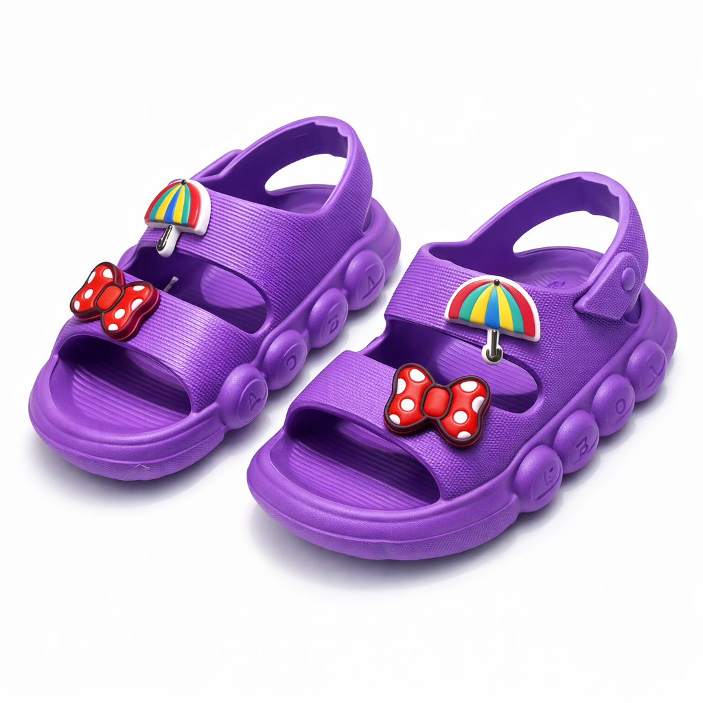 “Kids Barbie EVA comfort sandals for girls in purple– lightweight summer footwear