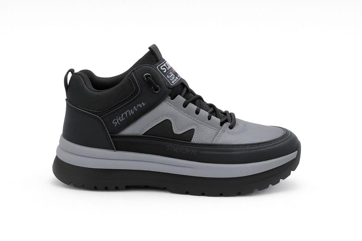 Men’s Black Sporty Sneakers – Lightweight & Comfortable Daily Wear Shoes| E-67