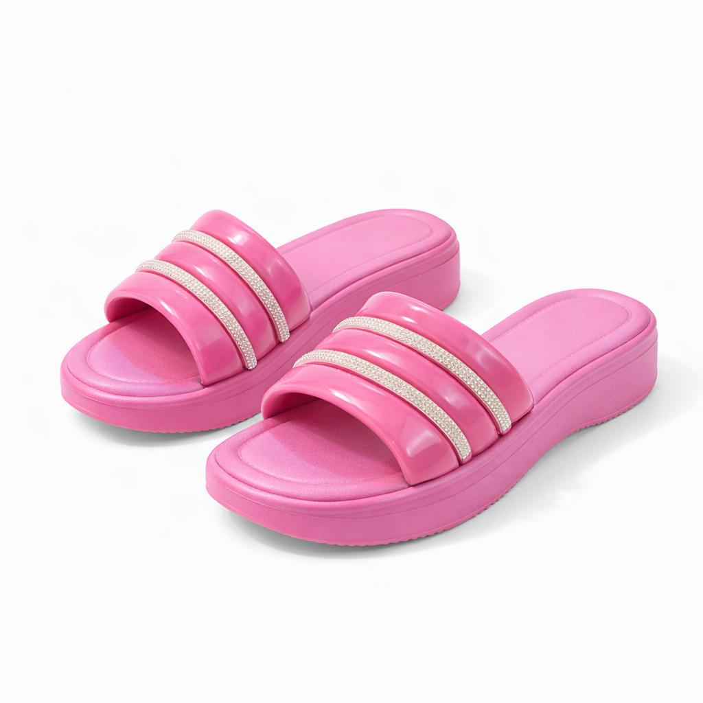 Pink Stylish women casual slippers slip-on design