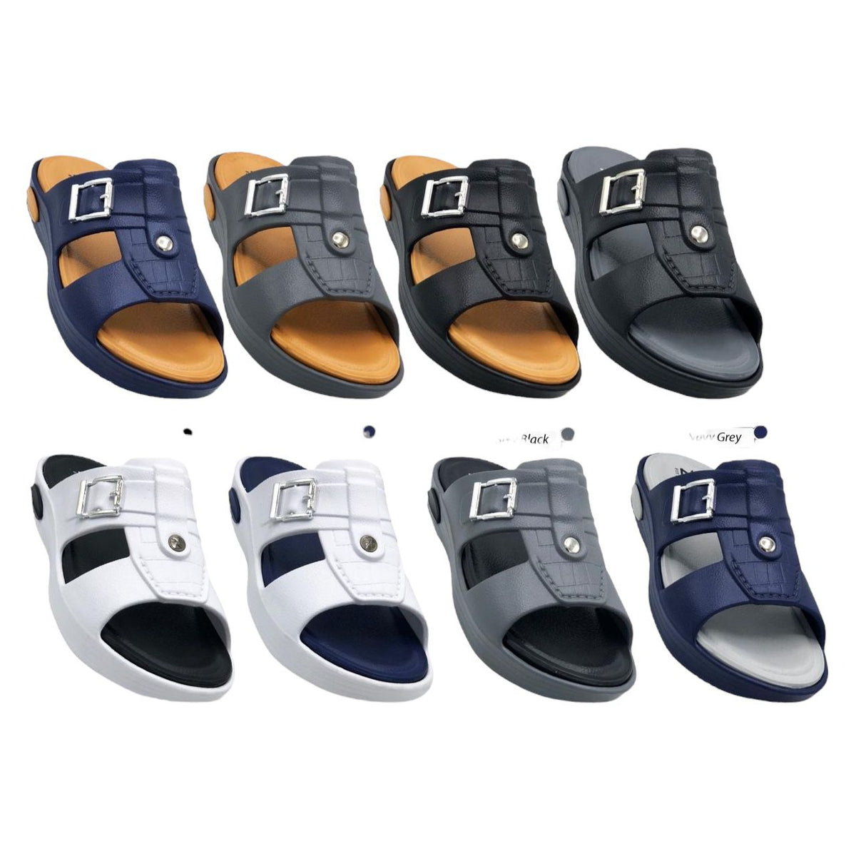 Premium EVR Dual-Buckle Comfort Slides with Cushioned Footbed|ZEE-5033