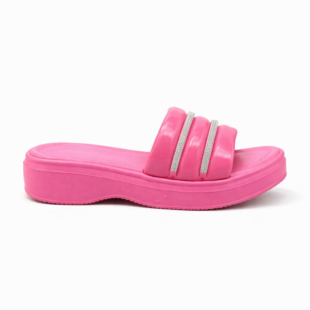 Urban Walk Women’s Cushioned Slides with Crystal Straps| Zee-256