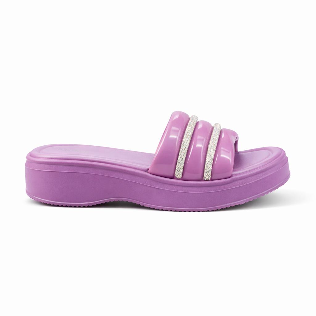 Urban Walk Women’s Cushioned Slides with Crystal Straps| Zee-256