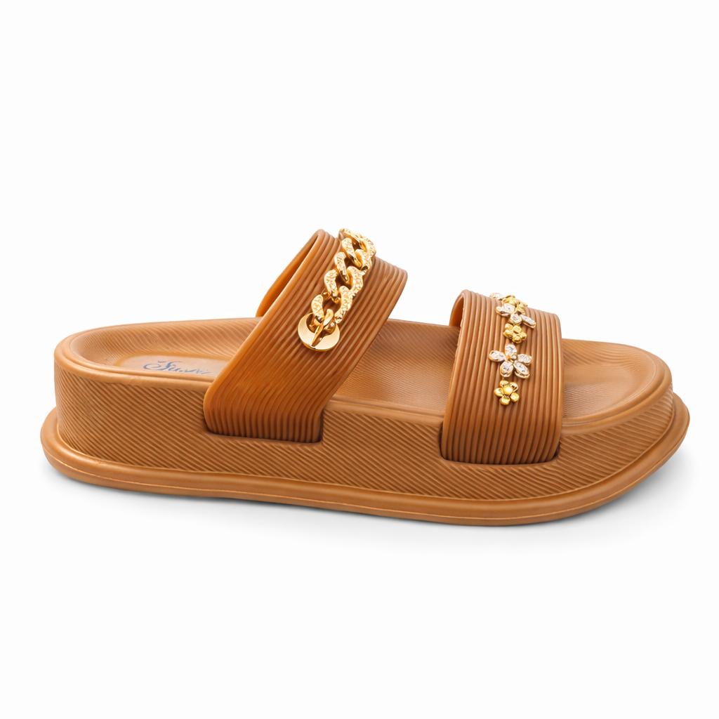 Urban Walk Women’s Luxury Chain Slide Slippers|Zee-251