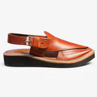 Premium Brown Leather Peshawari Chappal for Men – Handmade-KC-11