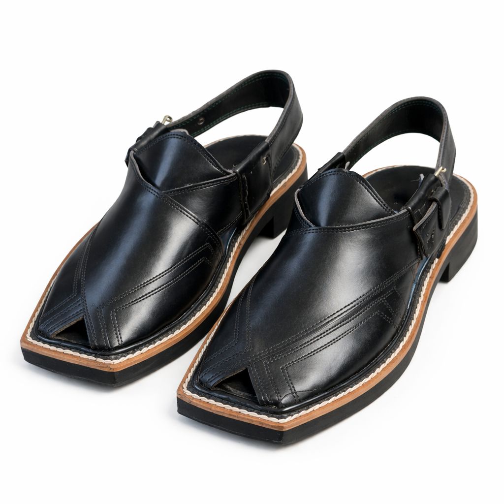 Premium Brown Leather Peshawari Chappal for Men – Handmade-KC-11