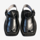 Premium Black Leather Peshawari Chappal for Men-KC-44