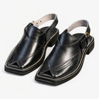 Premium Black Leather Peshawari Chappal for Men-KC-44