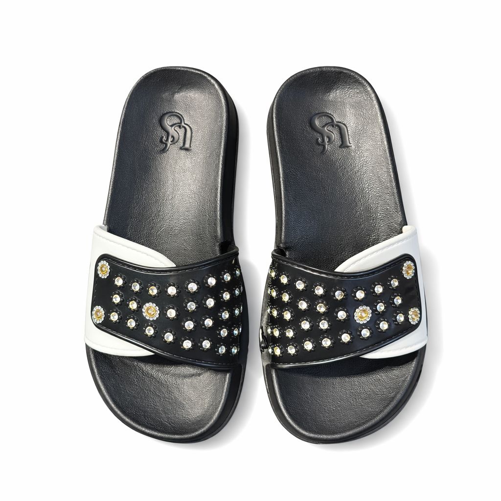 Sparkly Gemstone Comfort Slides for Daily Wear|JP-4040
