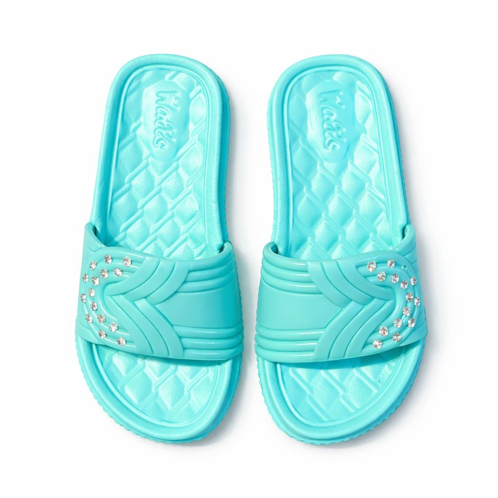 Girls' Sparkling Aqua Comfort Slides – Perfect for Daily Play|WJ-1202