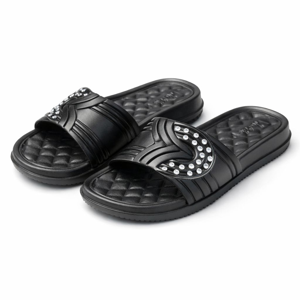 Girls' Sparkling Aqua Comfort Slides – Perfect for Daily Play|WJ-1202