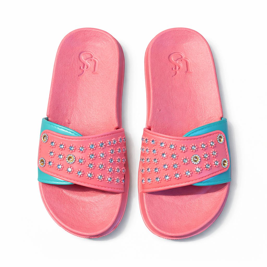 Sparkly Gemstone Comfort Slides for Daily Wear|JP-4040