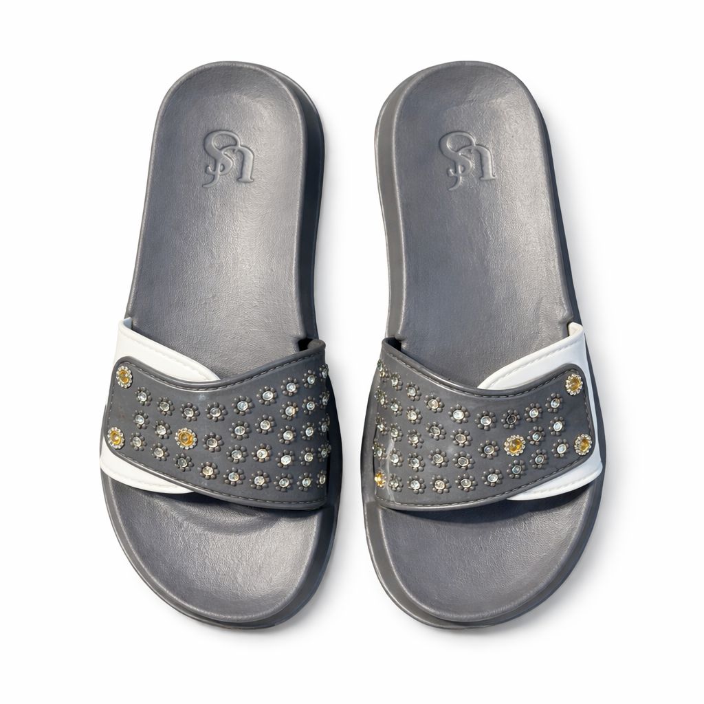 Sparkly Gemstone Comfort Slides for Daily Wear|JP-4040