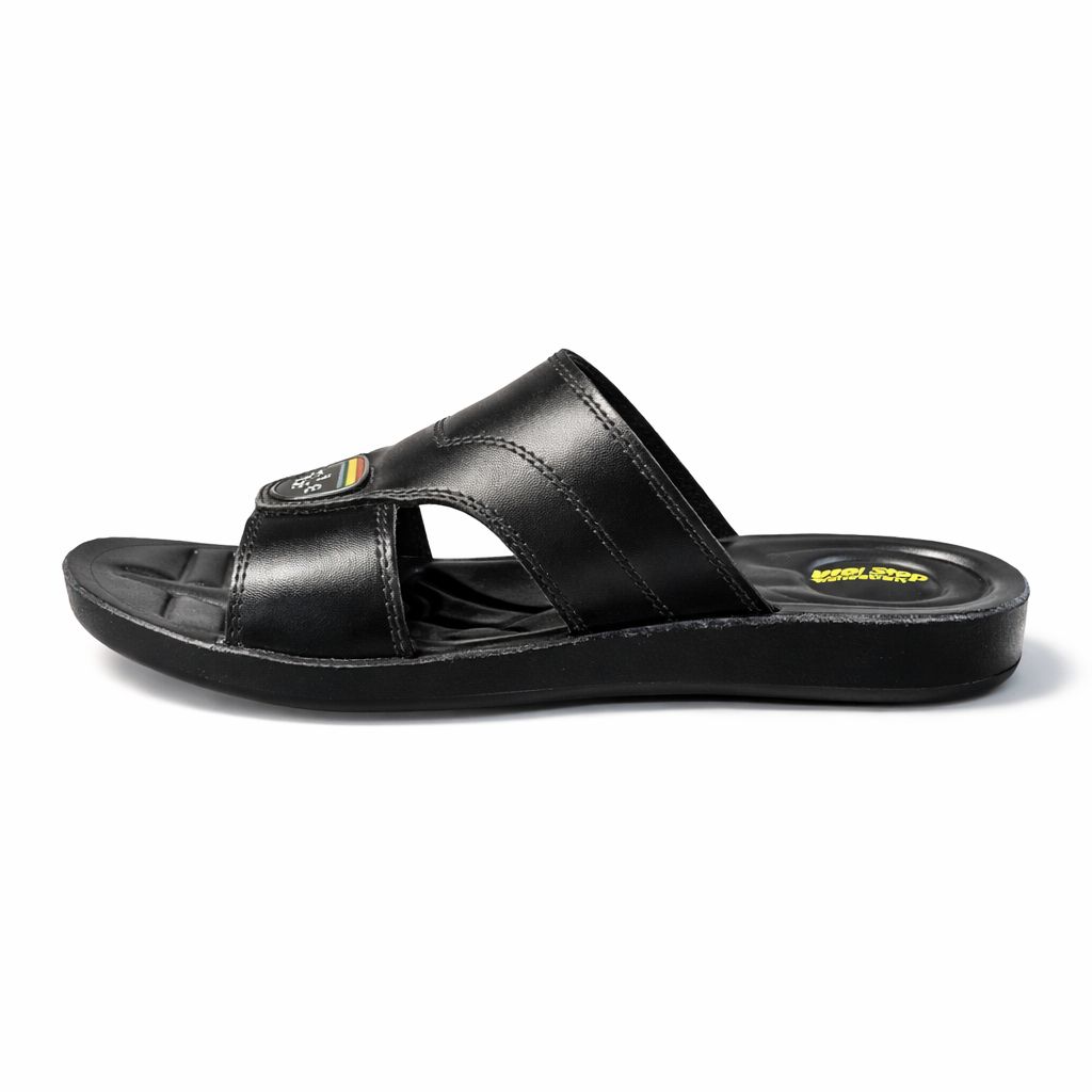 Elite Shield Black PU Comfort Sandals|WF-813