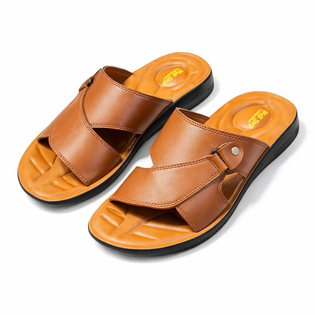 Signature Cross-Strap Tan Comfort Sandal|WF-806