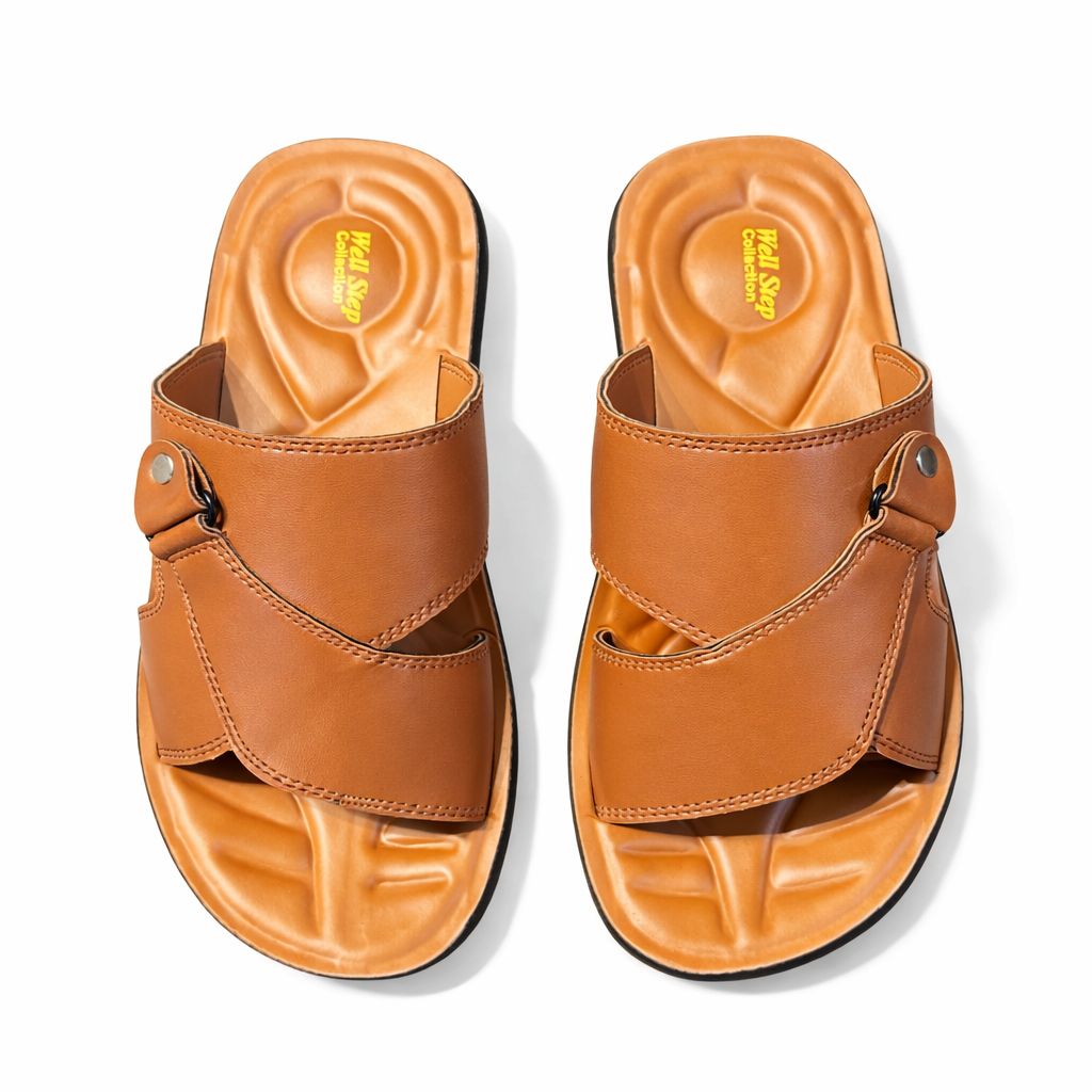 Signature Cross-Strap Tan Comfort Sandal|WF-806